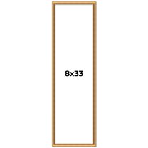8x33 Frame Beaded Gold Solid Wood Picture Frame | 0.75 Inches Moulding Width | Liscio Oro