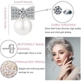 thumbnail image 2 of Pearl Quality Earrings for Women, White Pearl Earrings with Cubic Zirconia Pearl Dangle Earrings for Women, Bridesmaid Jewelry Gift for Her[h027], 2 of 2