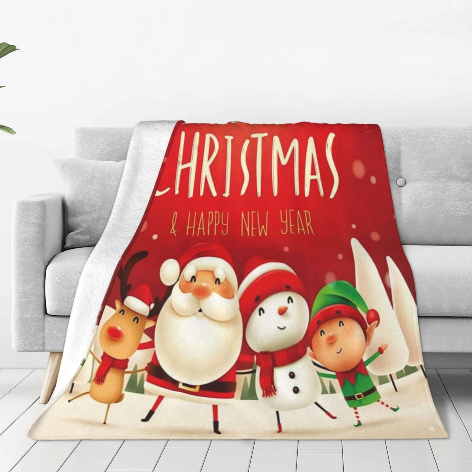 Christmas Throw Blanket, Christmas Santa Claus Winter Throw Blanket for