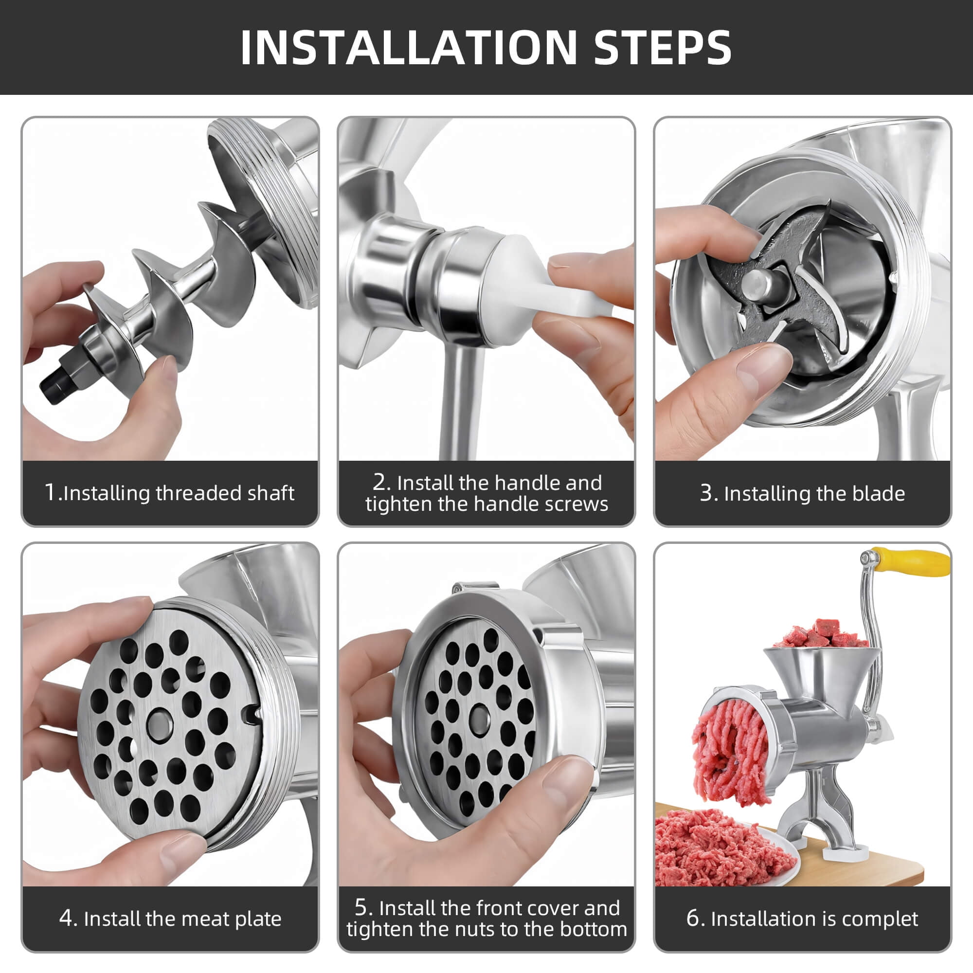 Sentryse Manual Meat Grinder, Sausage Maker Stuffer, Heavy Duty Hand Operated Mincer Food Kitchen Maker Machine
