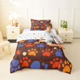 thumbnail image 4 of Homewish Vintage Paw Print Twin Comforter Sets,Brown Bedding Set,Polkadot Reversible,2-Piece,1 Comforter and 1 Pillowcase, 4 of 7