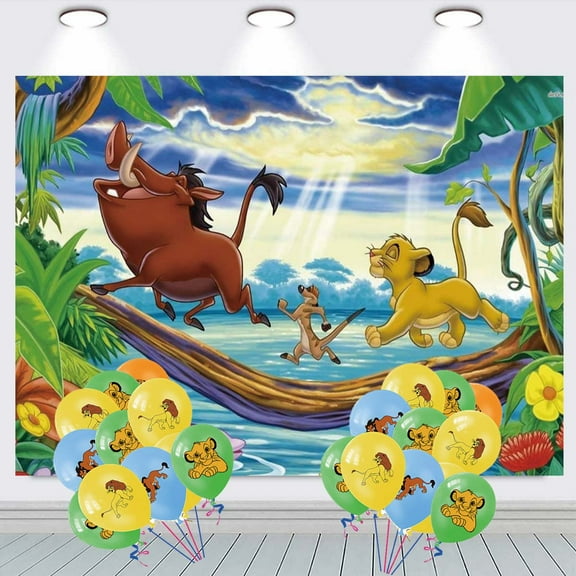 Lion King Backdrop Balloons Banner Party Decorations Taspestry Wall Decor Background Poster Supplies