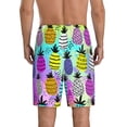 thumbnail image 3 of Naloa Graffiti Pineapples Men's Short Pajama Pants, Lounge Comfort Shorts with Elasticized Waistband and Side Pockets - Medium, 3 of 9