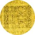 thumbnail image 1 of Ahgly Company Machine Washable Indoor Round Persian Yellow Traditional Area Rugs, 6' Round, 1 of 4