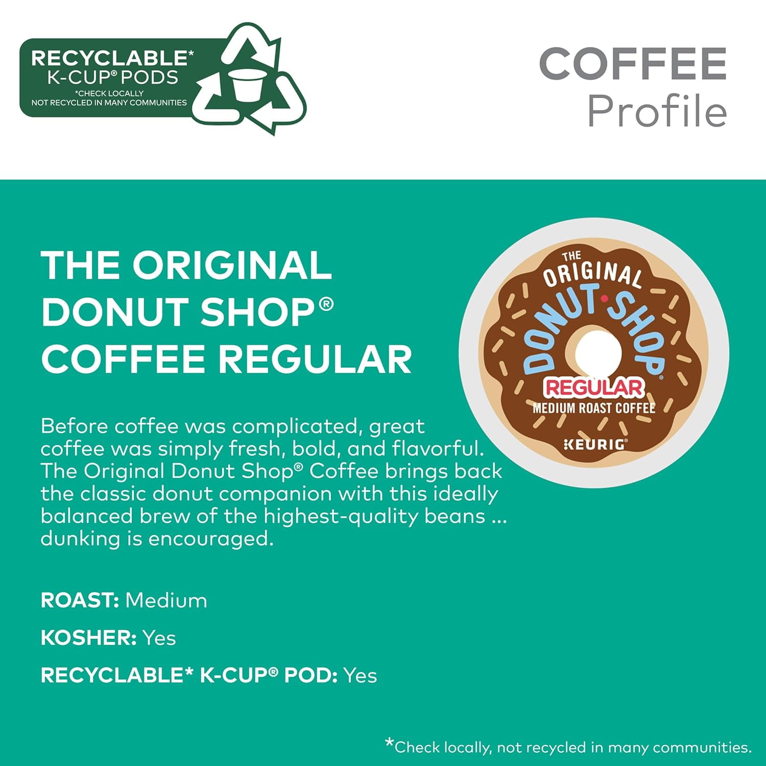 Regular Keurig Single-Serve K-Cup Pods, Medium Roast Coffee, 12 Count (Pack of 6), Total 72 Count