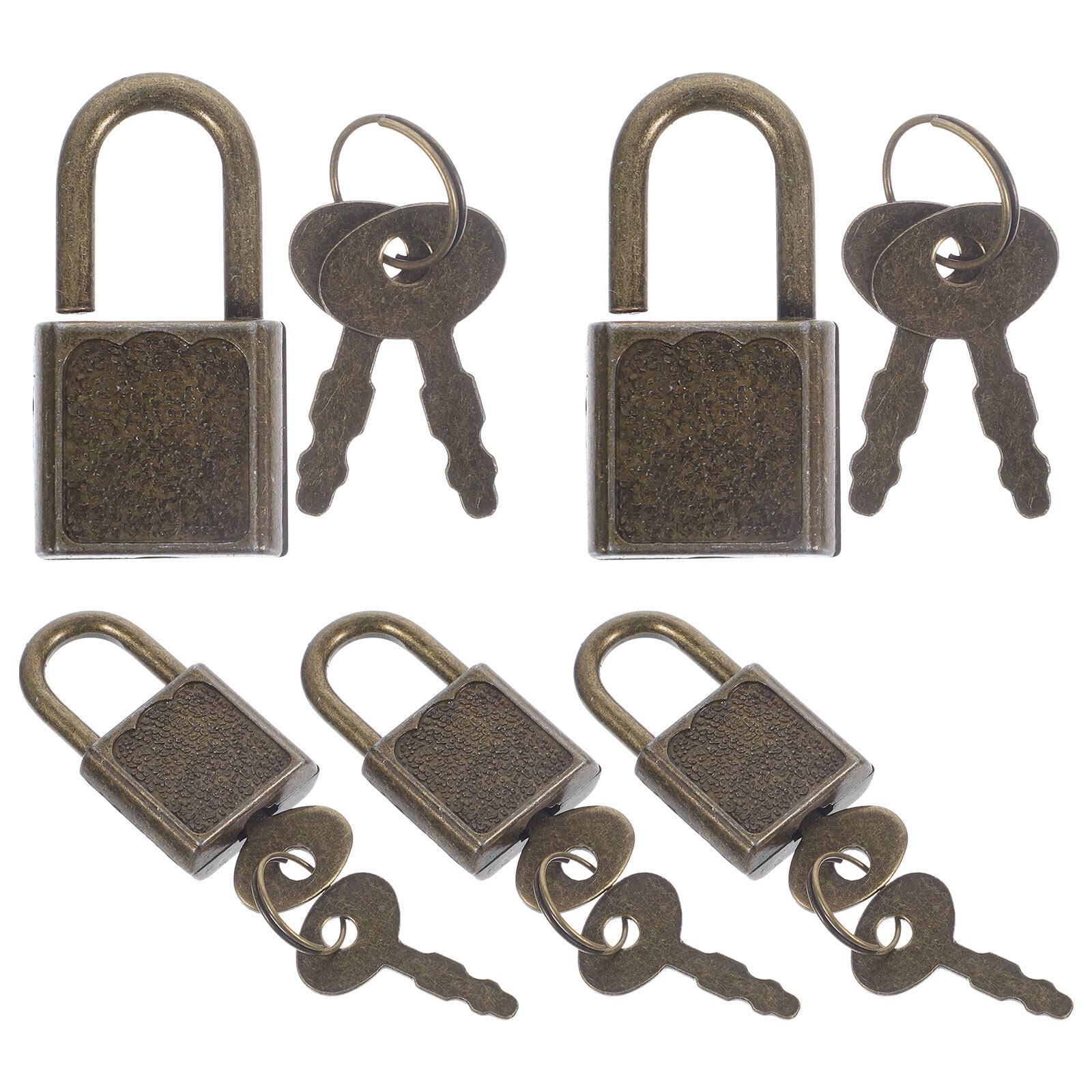 5 Sets of Treasure Box Lock with Key Plastic Lock Kids Toy Box Padlock