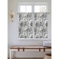 thumbnail image 2 of Spring Botanical Bathroom Window Curtain, Country Floral Leaves Gray Brown Light Filtering Coffee Kitchen Curtains, Bedroom Living Room Curtains 2 Panel 84"x54", 2 of 6
