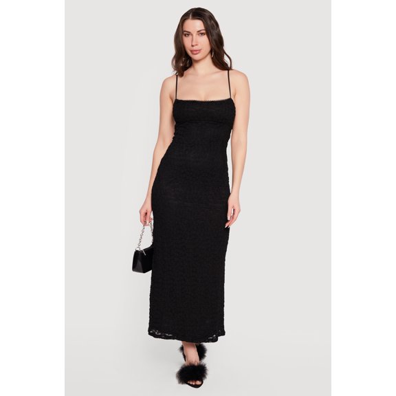 Women's Square Neck Lace Cami Maxi Dress