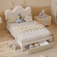 thumbnail image 1 of Adjustable forrado cabecero tamaño individual marco cama-bouclé cama plataforma almacenamiento cajones girls. princess marco cama niños strong wood slat support no necesita colchón base m..., 1 of 7