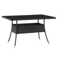 thumbnail image 4 of CorLiving Parksville Resin Wicker and Steel Rectangular Outdoor Dining Table with Glass Top, Black, 4 of 7