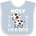 thumbnail image 3 of Inktastic I'm a Cutie White and Brown Holstein Cow with Arrows Boys or Girls Baby Bib, 3 of 4