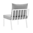 thumbnail image 4 of Lounge Sectional Sofa Chair Set, Aluminum, Metal, Steel, White Grey Gray, Modern Contemporary Urban Design, Outdoor Patio Balcony Cafe Bistro Garden Furniture Hotel Hospitality, 4 of 10