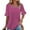 Hot Pink, variant on SYMOID Womens Summer Striped Casual Short Sleeve Blouse for Misses,Pink,Size 2XL