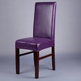 thumbnail image 4 of Housse de Protection Imperméable en Cuir PU Extensible pour Chaise de Salon C051 (Violet), 4 of 6
