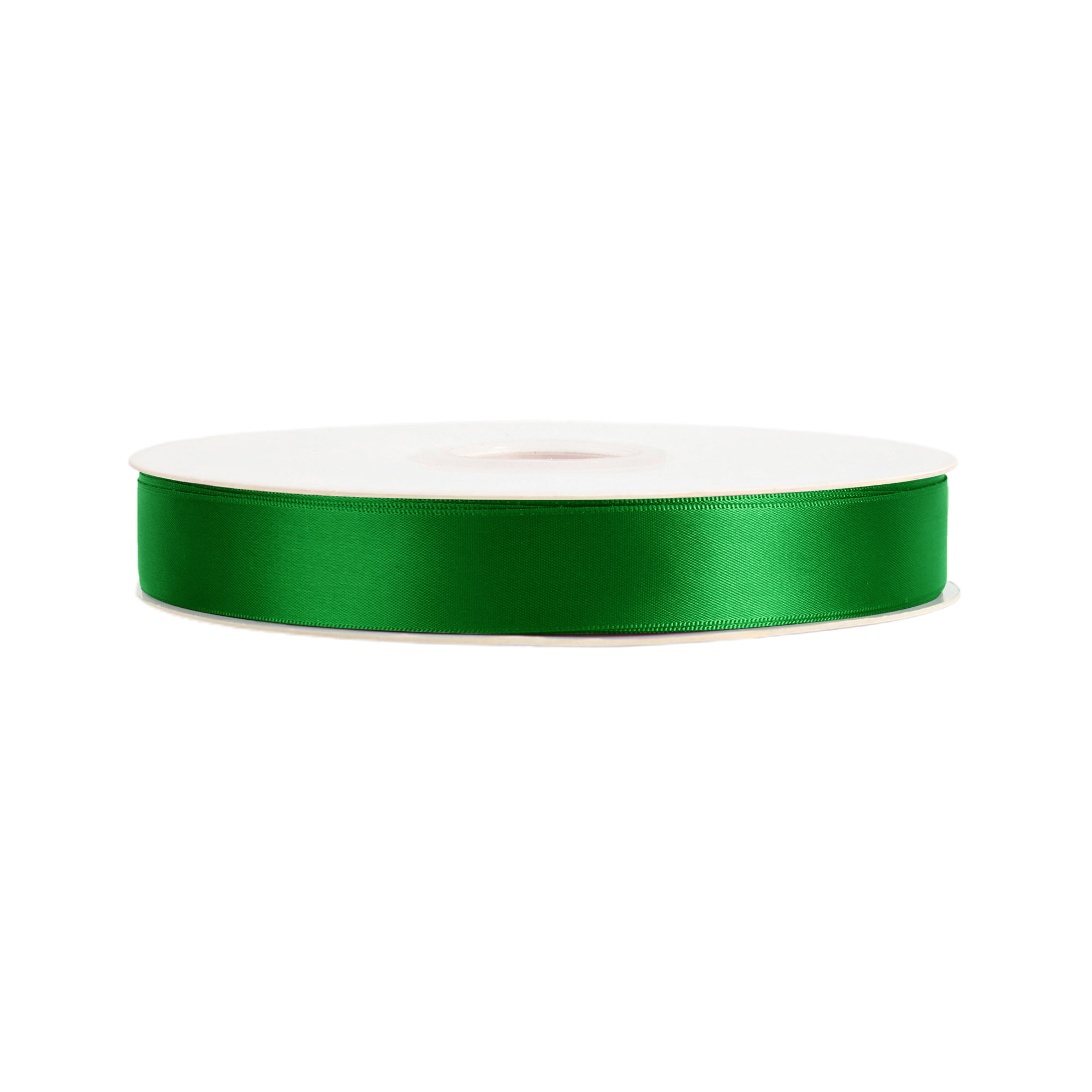LaRibbons 7/8" Green Single Face Satin Ribbon, 100 Yard