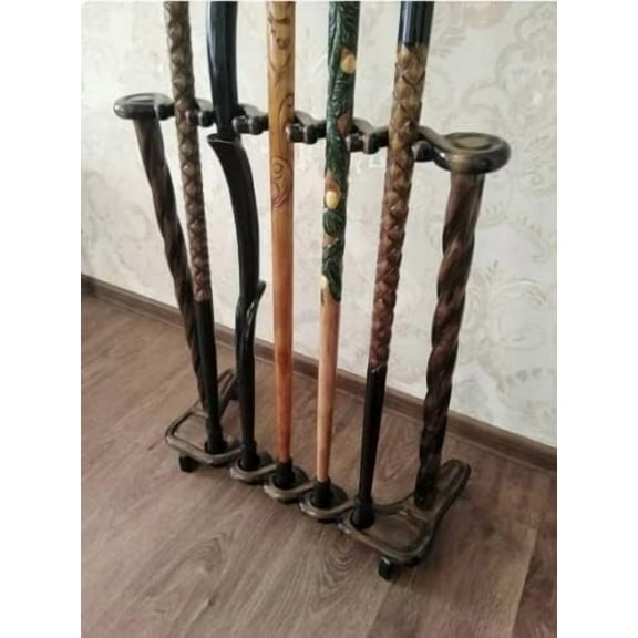 Wooden Carved Cane Stand Display Storage Club Rack for Walking Cane Stick Gift