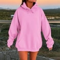 thumbnail image 2 of Women's Solid Color Drop Shoulder Hoodie - Soft, Durable, with Pockets, Versatile for Any Occasion, Machine Washable, 2 of 5