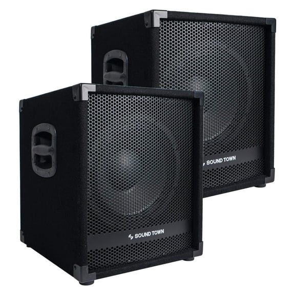 Sound Town 2-Pack 12” 1400 Watts Powered PA DJ Subwoofers with 3” Voice Coil (METIS-12SPW-PAIR)