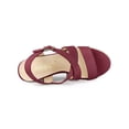 thumbnail image 4 of BLISSFUL STEP Women's Shoes Crisscross Ankle Strap Espadrille Wedge Sandals Burgundy 6, 4 of 8