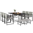 thumbnail image 1 of Outsunny 11 Pieces Patio Dining Set with Removable Cushions, Light Grey, 1 of 10