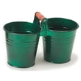 thumbnail image 1 of Enameled Galvanized 2 Planter Unit with Wood Handle, Glazed Green, 1 of 1