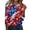 Vermilion #018, variant on 250th Anniversary USA Shirts for Women 3/4 Sleeve T Shirts Casual USA Flag Print Pullover 4th of July Celebration Party Tops Independence Day Patriotic Round Neck Blouses Yellow 2XL