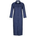 thumbnail image 2 of QLEICOM Women's Casual Turn-down Collar Shirt Dresses Long Sleeve Button Down Long Dress Bohemian Floral Mid Waist Dress with Pockets Summer Beachwear Temperament Maxi Dress Navy L, 2 of 5