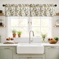 thumbnail image 2 of Hiasan Thick Textured Linen Leaf and Branch Pattern Valance for Kitchen Living Room Bedroom Window, Rod Pocket Farmhouse Light Filtering Valance Curtain, Gold/Black on Bird, 52 x 14 Inches, 1 Panel, 2 of 8