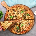 thumbnail image 2 of Dexas Acacia Wood Pizza Cutting Board, 14-Inch Round Paddle Board with Built-In Portion Grooves, Food Safe & Reversible, 2 of 8