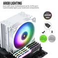 thumbnail image 4 of Vetroo V5 White CPU Air Cooler w/ 5 Heat Pipes 120mm PWM Processor Cooler for Intel LGA 1851/1700/1200/115X AMD Ryzen AM5 & AM4 w/Addressable RGB Lighting Sync, 4 of 10