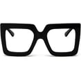 thumbnail image 1 of Gafas de luz azul de gran tamaño para mujer, gafas cuadradas gruesas a la moda para ordenador, gafas negras sin receta (negro), 1 of 5