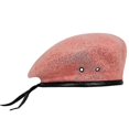 thumbnail image 1 of Nueva moda boina de lana gorra militar deportes al aire libre mantener caliente rosa, 1 of 3
