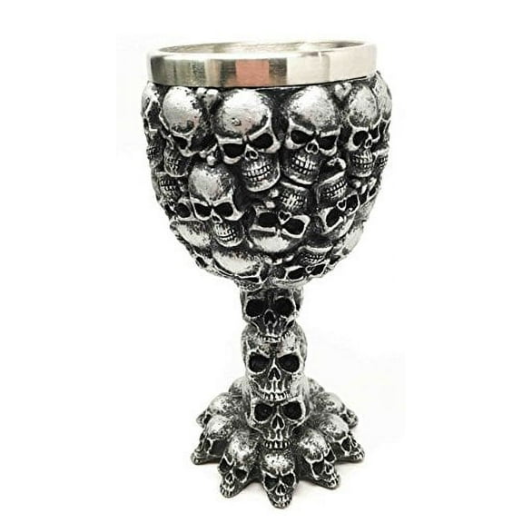 Ossuary Rock Molded Skull Head Heaps Eternal Voyage 5oz Wine Drink Goblet Chalice