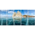 thumbnail image 2 of Lake Baikal Ice and Rocks Panorama - Large Seascape Art Canvas Print, 2 of 3