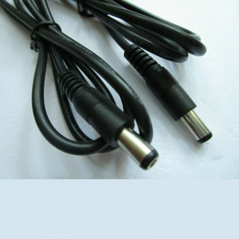 22 AWG 12V DC Power Cable Male to Male Plug 2.1 x 5.5mm 2 ft.
