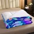 thumbnail image 3 of Cute Mushroom Comforter Set , Cartoon Kawaii Bedding Set Queen Size Galaxy Starry Sky Duvet Sets Teens,Farmhouse Plant Quilted Duvet 3 Pieces with 2 Pillow Cases, Blue Purple, 3 of 4