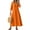 05# Orange, variant on Qwertyu Linen Dresses for Women 2025 Trendy Flowy Boho Dress Casual Loose Fit V Neck 3/4 Sleeve Maxi Dresses Modest Fall Beach Vacation Sundress Navy XL