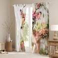 thumbnail image 3 of Castle Fairy Cute Deer Butterflies Blackout Curtains Set of 2 (52x84 Each) for Children Teens,Cartoon Woodland Animal Window Curtains,Chic Pink Floral Flowers Curtains and Drapes, 3 of 6