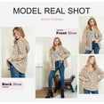 thumbnail image 4 of Womens Plaid Shacket Jacket Long Sleeve Button Down Fleece Hooded Jackets Warm Coat, 4 of 8