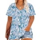 thumbnail image 1 of Karight Plus Size Women Tunic Tops Short Sleeve Tshirts Floral Printed V Neck T Shirt Plus Size Vacation Beach Blouse, 1 of 4