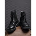 thumbnail image 2 of Men's High-Top Combat Boots - Premium Mixed Fabric & Faux Leather Upper, Non-Slip Rugged Outsole with Durable Construction | Perfect for Daily Wear, Outdoor Adventures, and Casual outings, 2 of 9