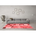 thumbnail image 3 of Ahgly Company Indoor Round Patchwork Red Transitional Area Rugs, 6' Round, 3 of 4