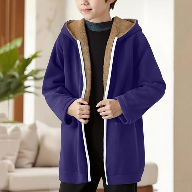 Cowsor Boy's Zip Pullover Polar Fleece Sweatshirts Lightweight Jacket Warm Tops