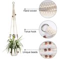 thumbnail image 4 of Set Of 2 Macrame Hanging Baskets Cotton Rope Hanging Basket Flower Pot Plant Holder Hanger For Indoor Outdoor Ceilings, 4 of 5
