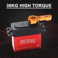 thumbnail image 2 of Servo Numérique à Couple Élevé de 30KG avec Rotation de 270°, 5 Engrenages en Acier Inoxydable et Coque en Alliage d'Aluminium, Bras de Servo Orange POM 25T Inclus, Tension 4.8V-7.2V, Vitesse 0.17-0.24sec/60°, Poids 69g, KSX4853, 2 of 6
