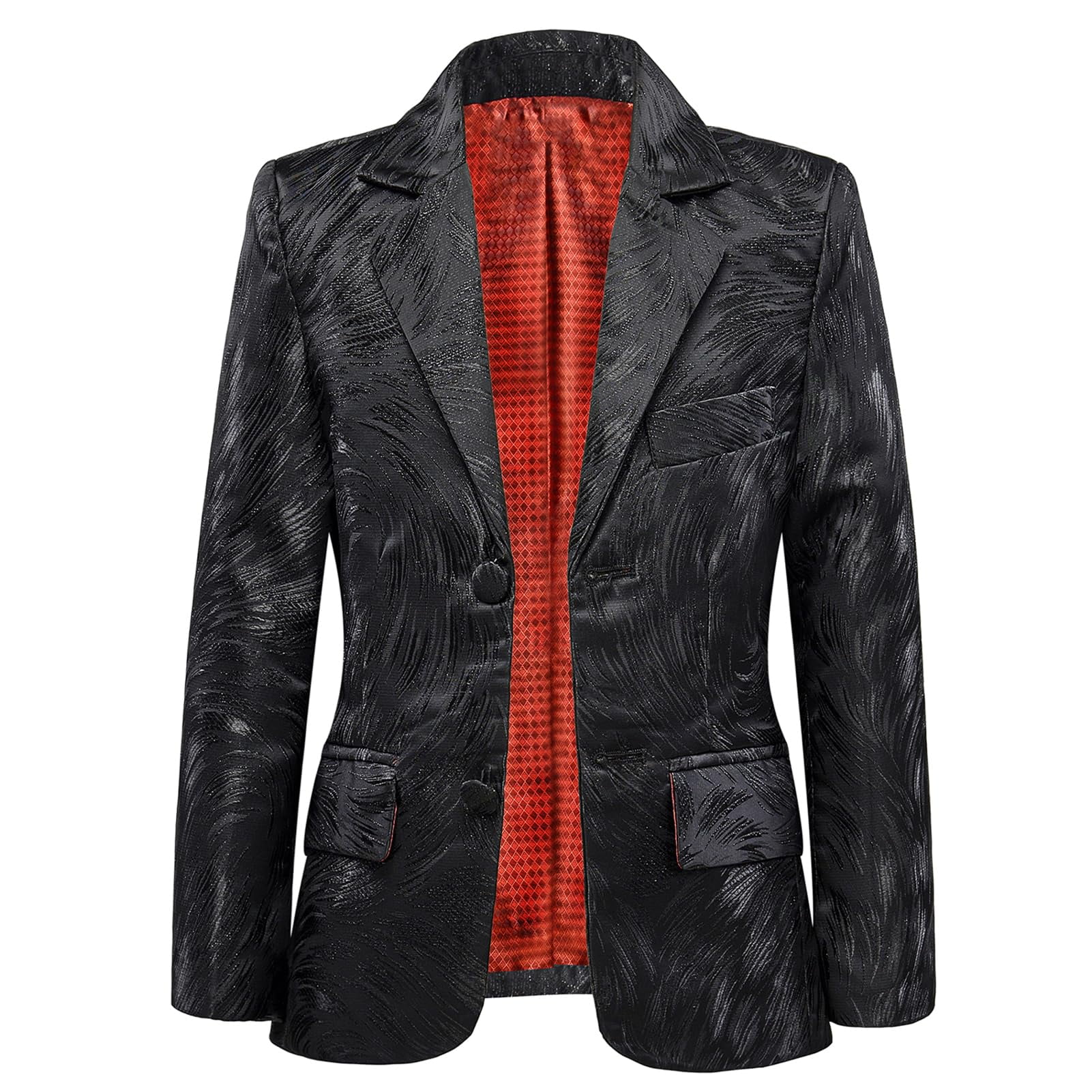 ETHAN Black Boys Jacquard Suit Slim Fit Tuxedo Suits