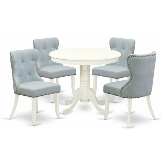 Atlin Designs 5-piece Wood Dining Room Set in Linen White