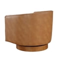 thumbnail image 5 of Comfort Pointe Modern Faux Leather Swivel Barrel Accent Chair, Brown, 5 of 8