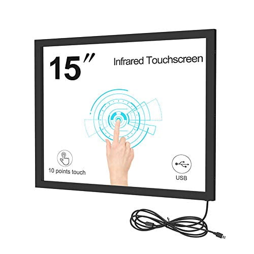 GreenTouch 15 inch 10 Points ir Touch Screen, ir Touch Panel, Infrared Touch Screen Overlay for Touch Monitor, Payment Terminal
