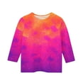 thumbnail image 5 of ZOYOEN Girls Tie Dye T Shirts- Crewneck Fashion 3/4 Sleeve Casual Kids Summer Tops Multicolor Size 5-6 Years, 5 of 5
